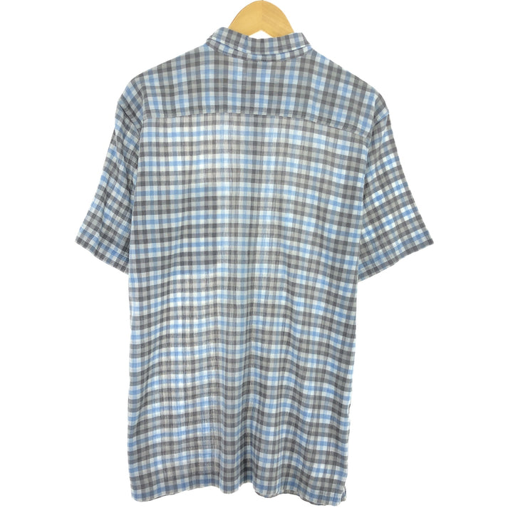 Patagonia Organic Cotton 52921SP15 Willow Crepe Short Sleeve Cotton Check Shirt Men's L /eaa448698