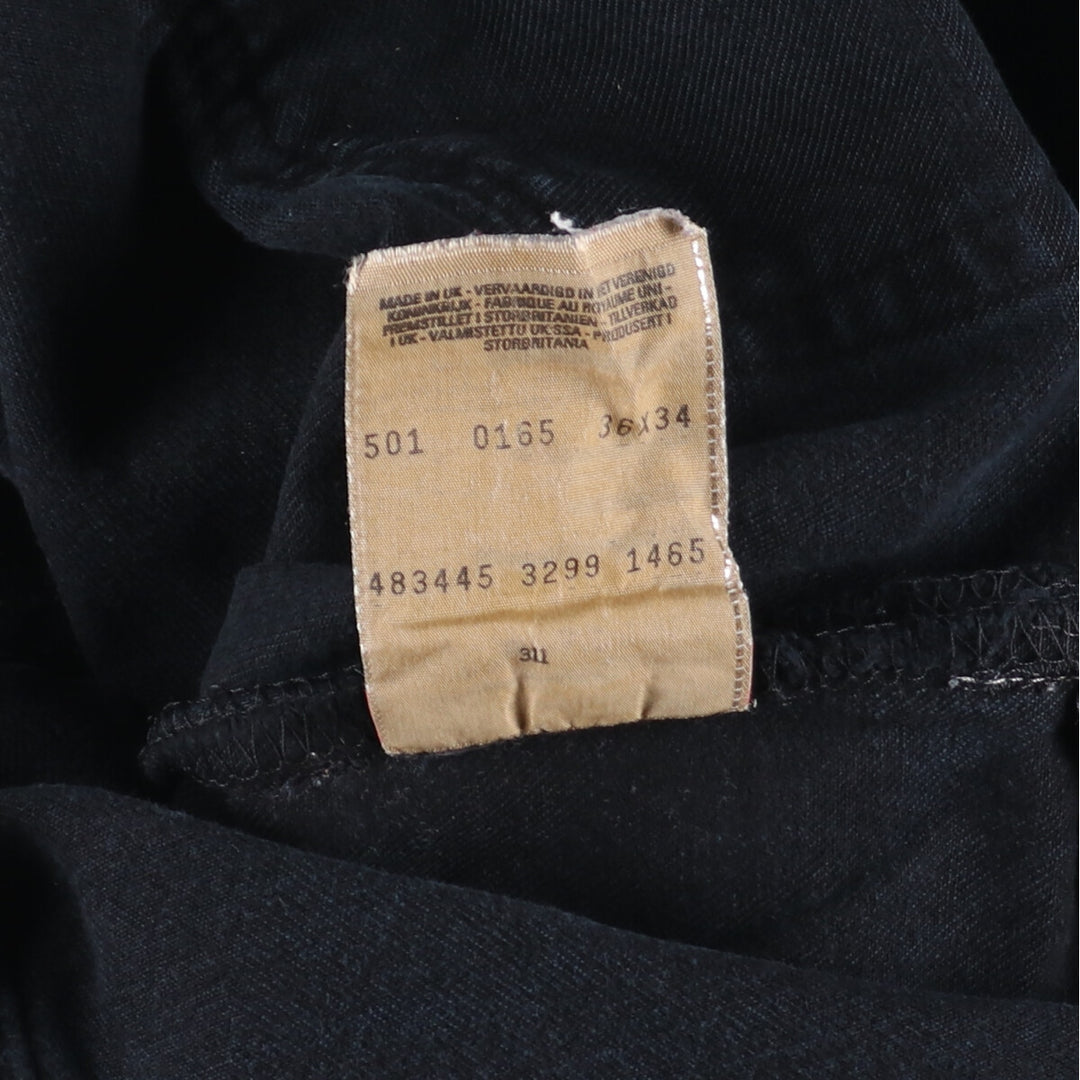 90'S Levi's 501 Black Denim Straight Denim Pants Made in England Men's W35 Vintage /eaa448727