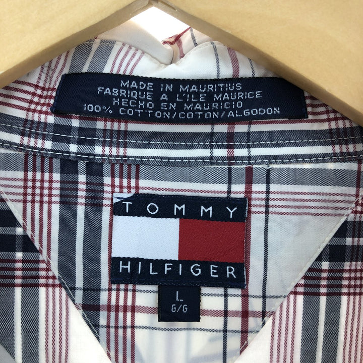 90'S Tommy Hilfiger short sleeve button down check shirt men's L vintage /eaa448815