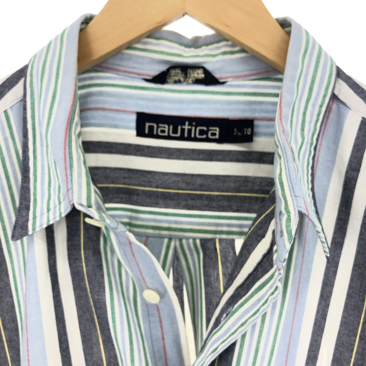 90'S NAUTICA Multi-stripe short sleeve striped shirt Men's XL Vintage /eaa448822