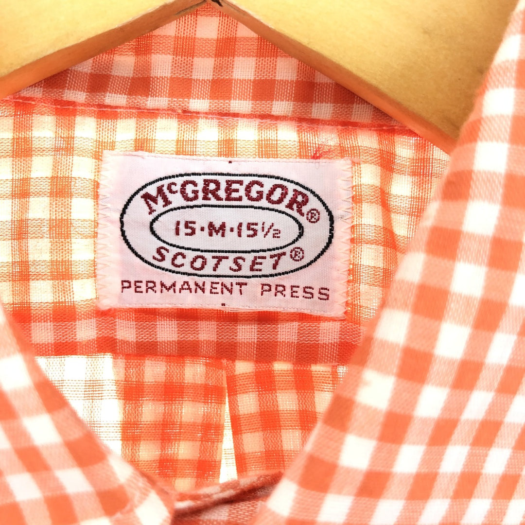 70'S McGREGOR SCOTSET Gingham Check Short Sleeve Check Shirt Men's M Vintage /eaa448823