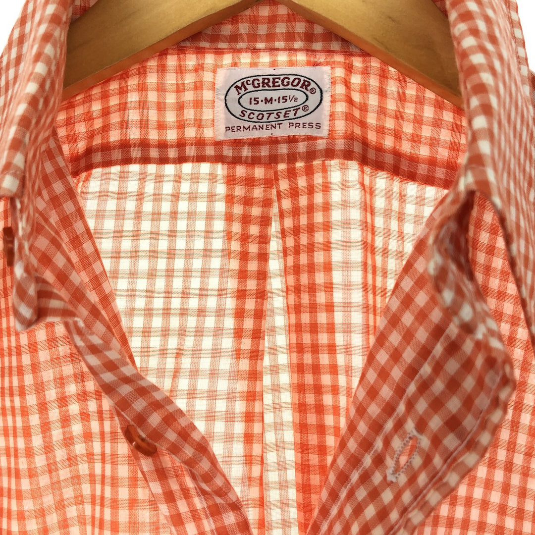 70'S McGREGOR SCOTSET Gingham Check Short Sleeve Check Shirt Men's M Vintage /eaa448823