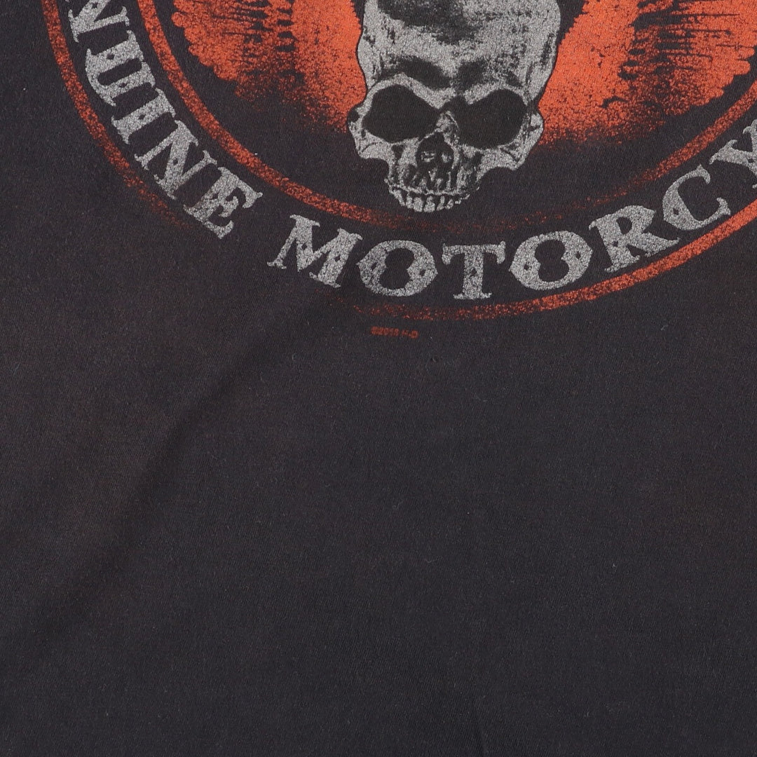 10s Harley-Davidson Skull Pattern Motorcycle Bike T-shirt Men's L /eaa448909