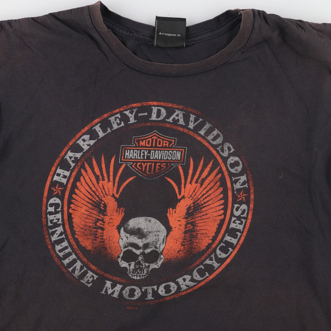 10s Harley-Davidson Skull Pattern Motorcycle Bike T-shirt Men's L /eaa448909