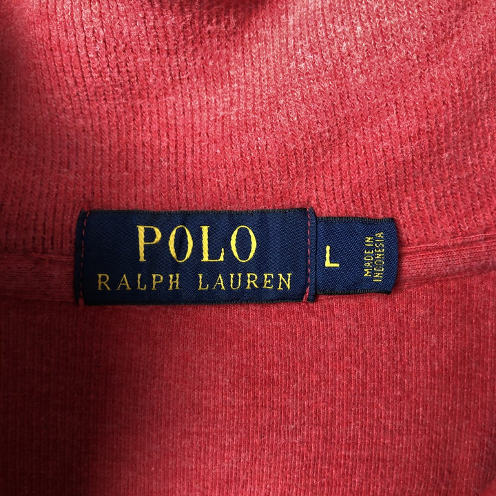 Ralph Lauren POLO RALPH LAUREN Half-zip sweatshirt, sweatshirt, men's size L cotton red type Vintage Second Hand