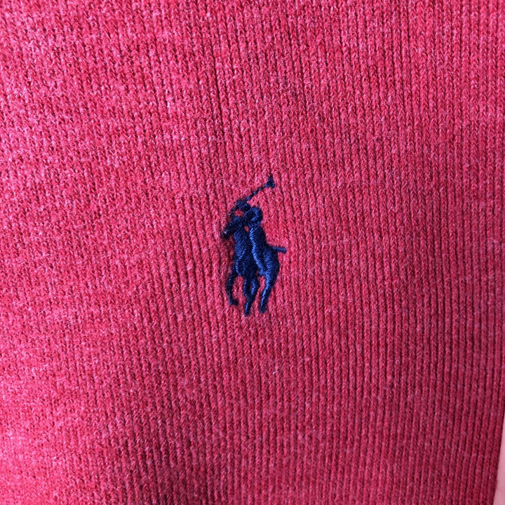 Ralph Lauren POLO RALPH LAUREN Half-zip sweatshirt, sweatshirt, men's size L cotton red type Vintage Second Hand