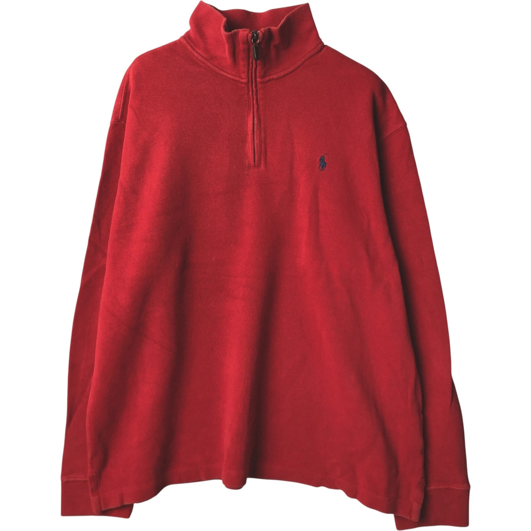 Ralph Lauren POLO by Ralph Lauren Half-Zip Sweatshirt, Men's XL cotton red type Vintage Second Hand