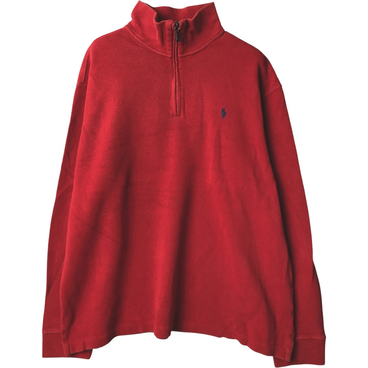 Ralph Lauren POLO by Ralph Lauren Half-Zip Sweatshirt, Men's XL cotton red type Vintage Second Hand