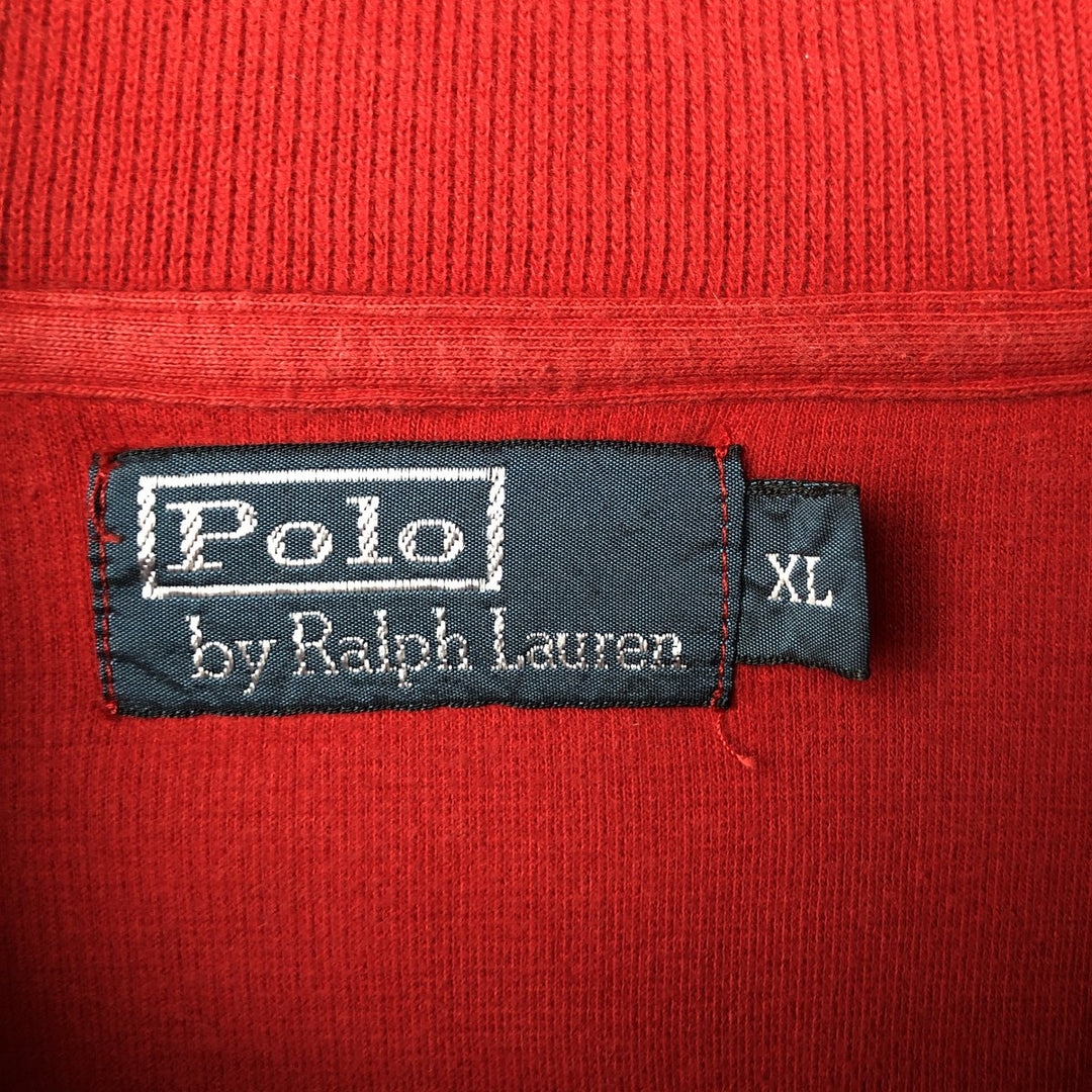 Ralph Lauren POLO by Ralph Lauren Half-Zip Sweatshirt, Men's XL cotton red type Vintage Second Hand