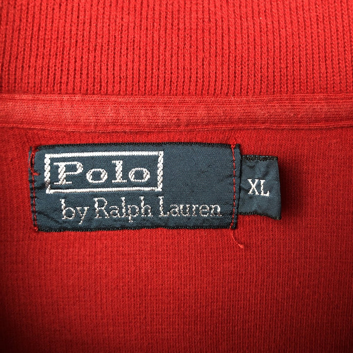 Ralph Lauren POLO by Ralph Lauren Half-Zip Sweatshirt, Men's XL cotton red type Vintage Second Hand