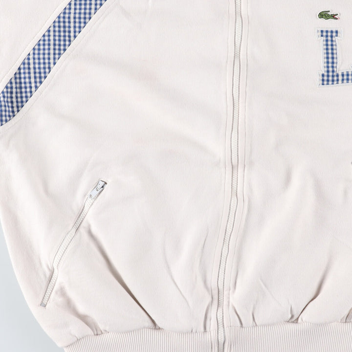 80'S Lacoste Check Pattern Full Zip Sweatshirt Trainer Made in France Size 44 Men's S Vintage /eaa449019