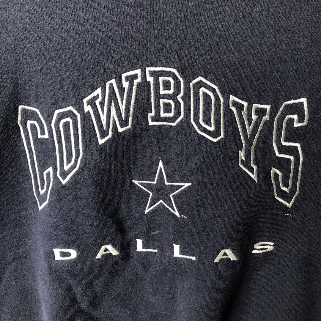 90'S Lee SPORT NFL DALLAS COWBOYS Dallas Cowboys sweatshirt, Made in USA, Men's Size L cotton navy blue type Vintage Second Hand