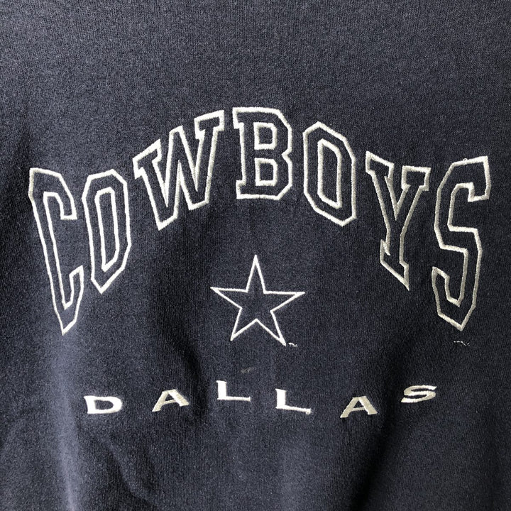 90'S Lee SPORT NFL DALLAS COWBOYS Dallas Cowboys sweatshirt, Made in USA, Men's Size L cotton navy blue type Vintage Second Hand