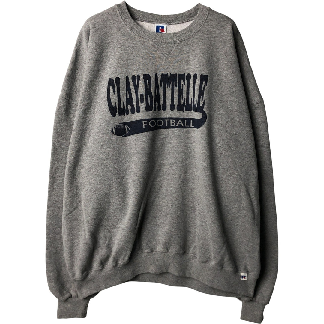 Oversized 90'S Russell college sweatshirt, vintage, men's size XXXL polyester gray type Vintage Second Hand