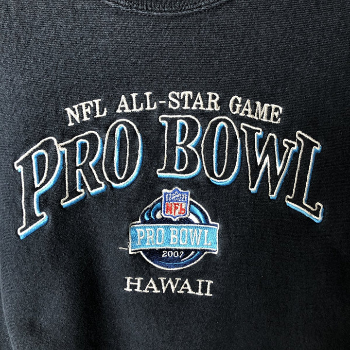 2000'S Reebok NFL PRO BOWL sweatshirt, Made in USA, Men's Size L cotton navy blue type Vintage Second Hand