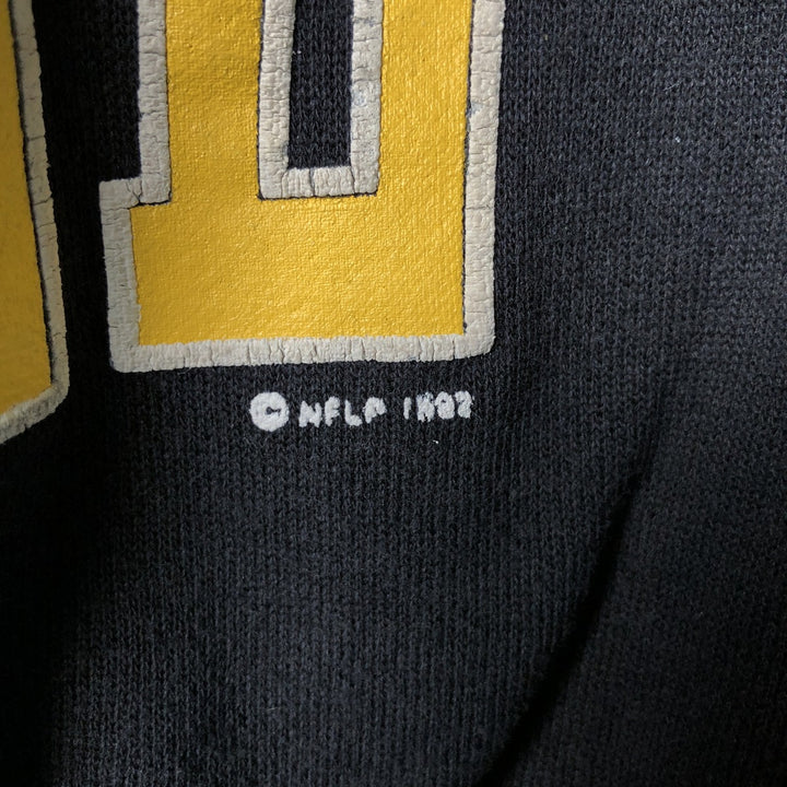 90'S Tartex NFL Pittsburgh Steelers Print Sweatshirt, Made in USA, Men's Size XL cotton black type Vintage Second Hand