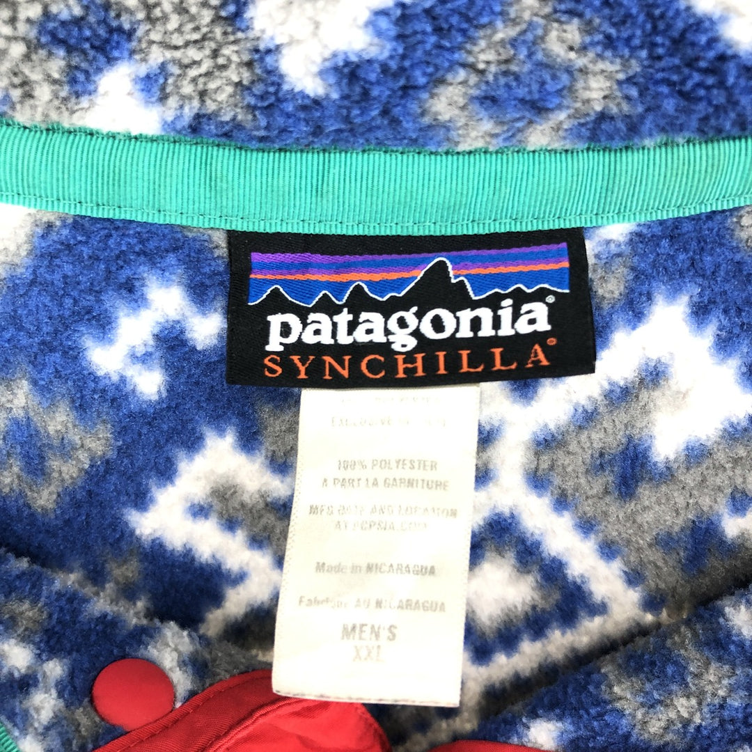 Patagonia Lightweight Synchilla Snap T 25580 All-over Pattern Half-Snap Fleece Pullover Men's XXL / eaa449152