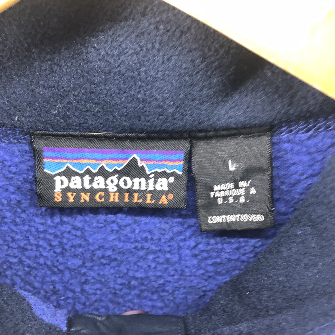 90'S Patagonia Synchilla Snap T 25023F96 Half Snap Fleece Pullover Made in USA Men's L size /eaa449157