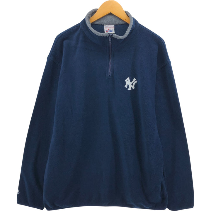 90s-00'S Majestic New York Yankees Half-Zip Fleece Pullover, Men's XL unclear navy blue type Vintage Second Hand