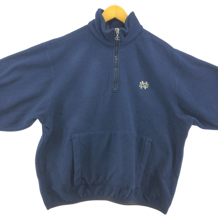 00s~ Champion Authentic Notre Dame University College Half Zip Fleece Pullover Men's L size / eaa449208