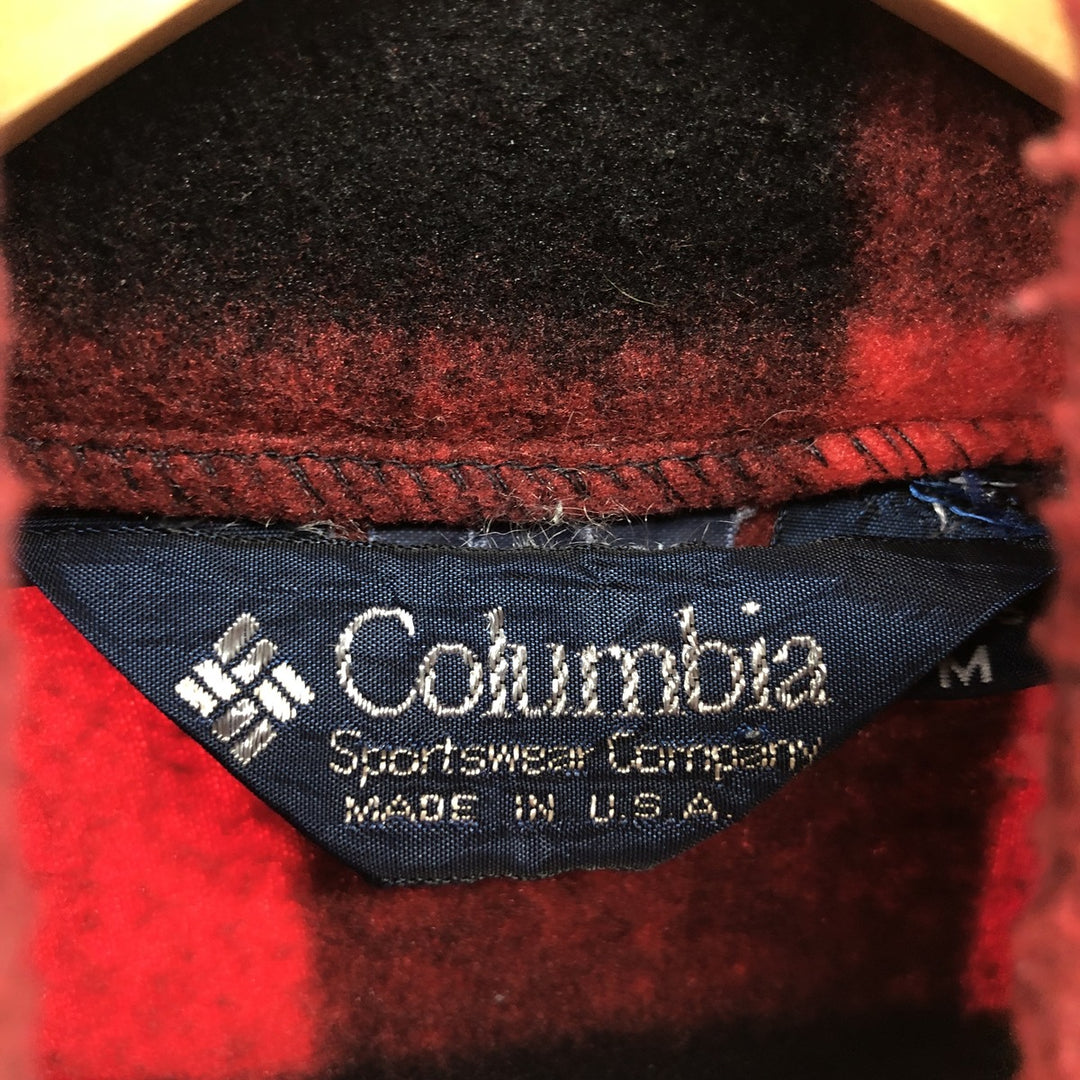 90'S Columbia Buffalo Check Fleece Jacket Made in USA Men's M Size Vintage /eaa449234