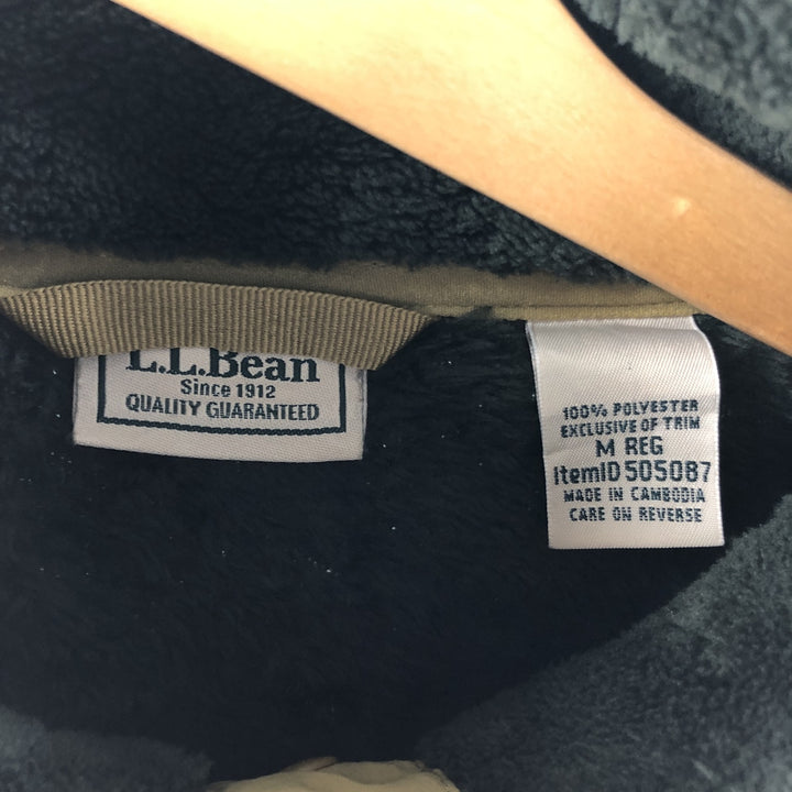 LLBean Half Snap Fleece Pullover, Men's Size Medium polyester Green type dark green Vintage Second Hand