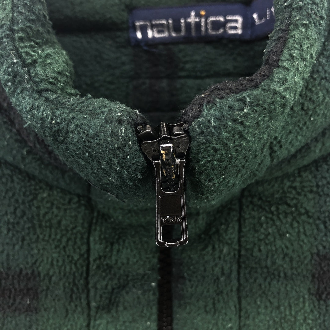 90'S NAUTICA Check Pattern NAUTECH Half Zip Fleece Pullover Hoodie Men's L Size Vintage /eaa449269