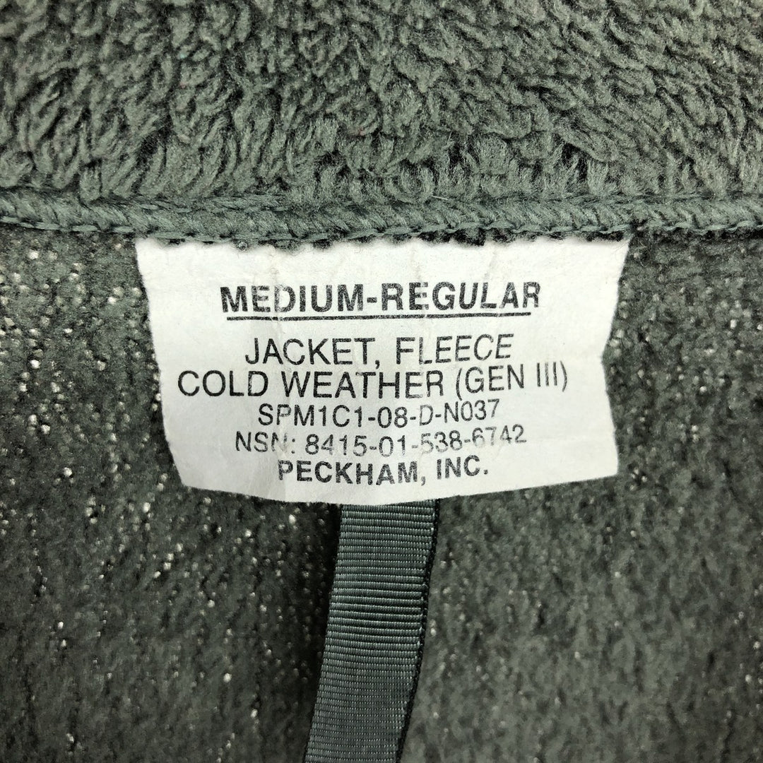 Genuine US military item, 00'S ECWCS GEN3 LEVEL3 military fleece jacket, made in USA, MEDIUM-REGULAR, equivalent to men's M /eaa449450