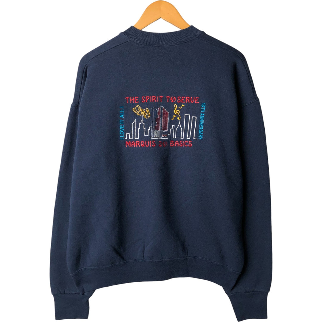 2000'S Fruit of the Loom sweatshirt, men's size L cotton navy blue type Vintage Second Hand