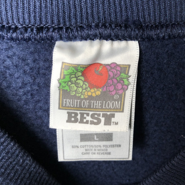 2000'S Fruit of the Loom sweatshirt, men's size L cotton navy blue type Vintage Second Hand