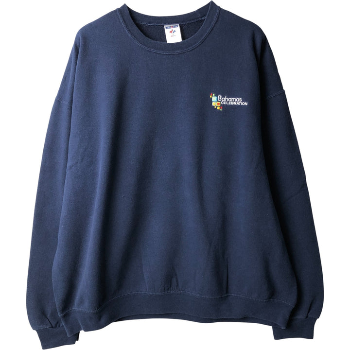 Vintage 90s-00'S Jerzees sweatshirt, men's size XL cotton navy blue type Vintage Second Hand