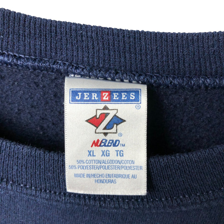 Vintage 90s-00'S Jerzees sweatshirt, men's size XL cotton navy blue type Vintage Second Hand