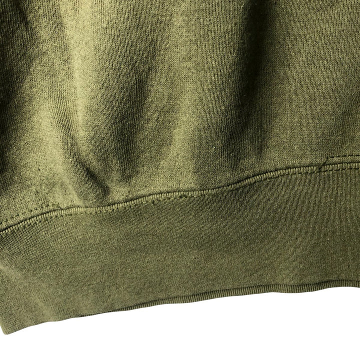 USMC United States Marine Corps Printed Sweatshirt, Made in USA, Men's Size Medium cotton Khaki type Vintage Second Hand