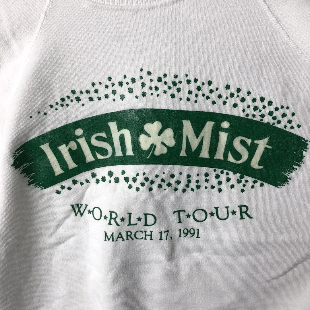 Vintage 90'S Hanes Irish Mist Print Sweatshirt, Made in USA, Men's Size XL cotton white type Vintage Second Hand