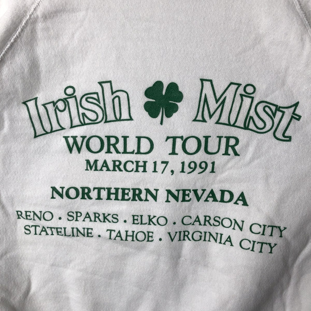 Vintage 90'S Hanes Irish Mist Print Sweatshirt, Made in USA, Men's Size XL cotton white type Vintage Second Hand