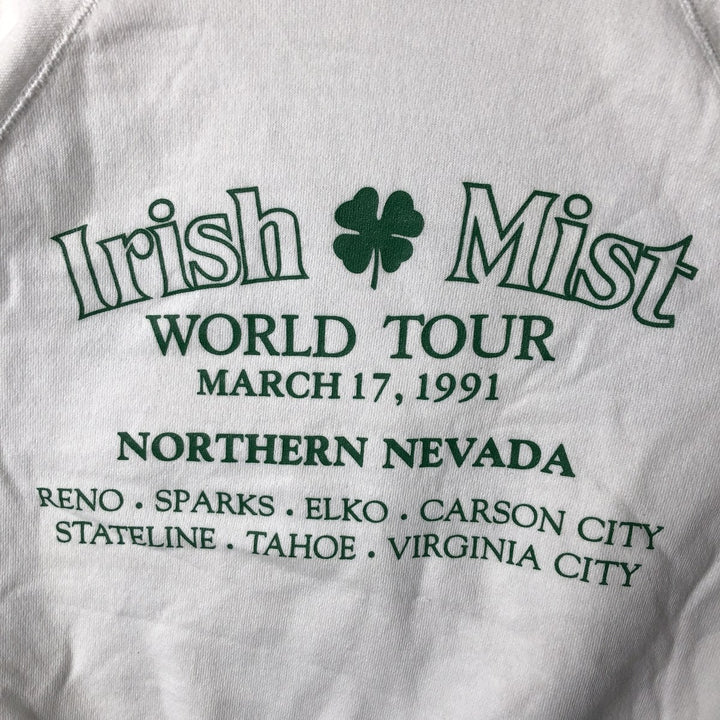 Vintage 90'S Hanes Irish Mist Print Sweatshirt, Made in USA, Men's Size XL cotton white type Vintage Second Hand