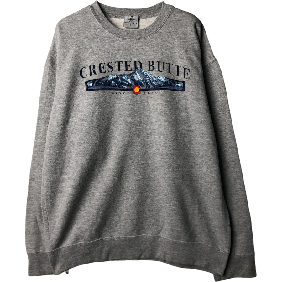 PRAIRIE MOUNTAIN Printed Sweatshirt, Men's Size L cotton gray type