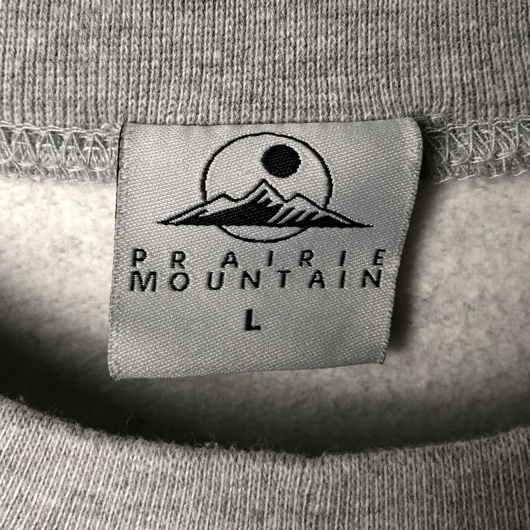 PRAIRIE MOUNTAIN Printed Sweatshirt, Men's Size L cotton gray type Vintage Second Hand