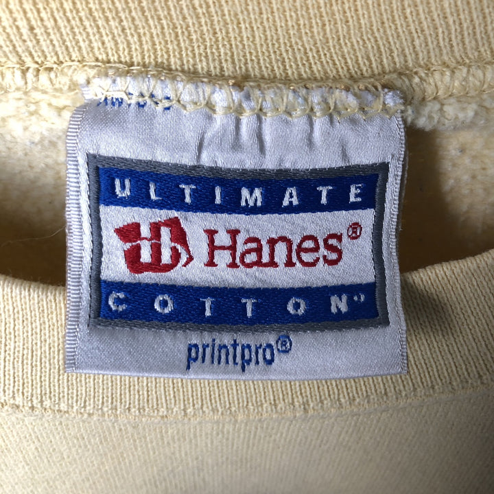 Vintage 90'S Hanes Ultimate Cotton Sweatshirt, Men's Size L cotton lemon yellow Vintage Second Hand
