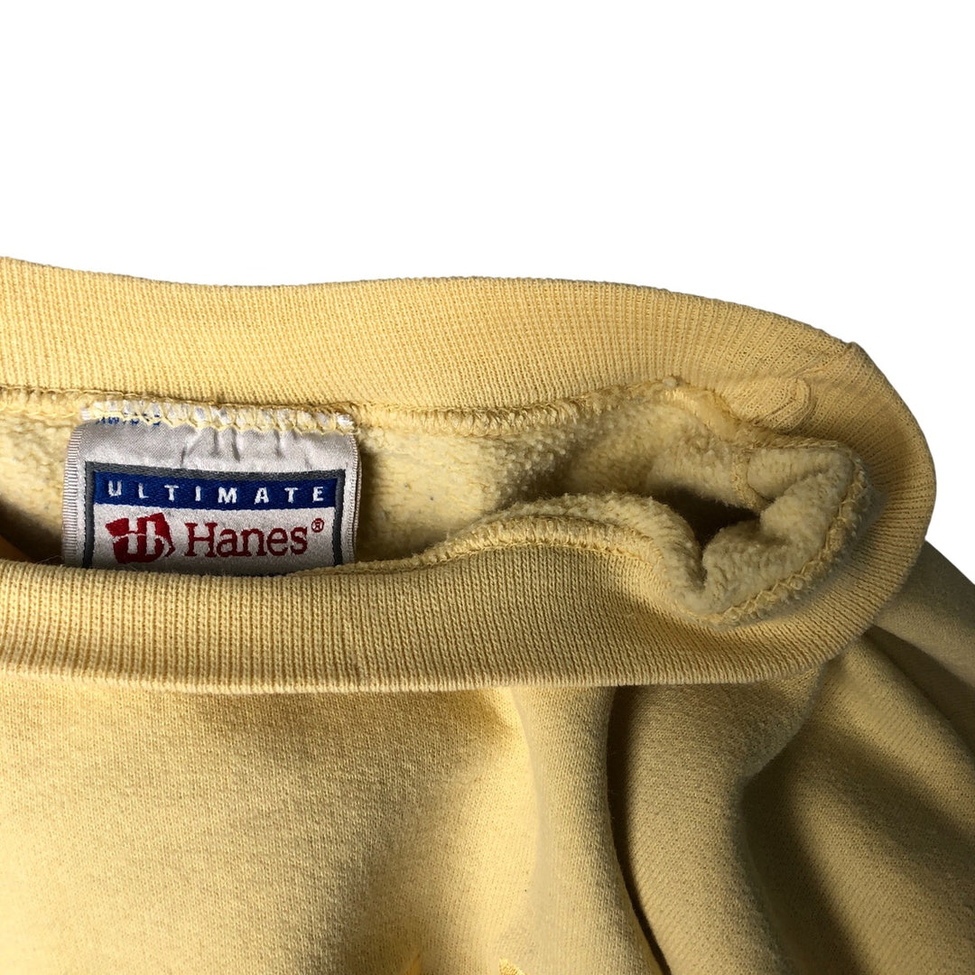 Vintage 90'S Hanes Ultimate Cotton Sweatshirt, Men's Size L cotton lemon yellow Vintage Second Hand