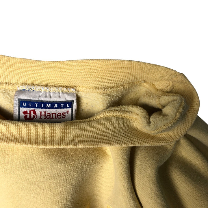 Vintage 90'S Hanes Ultimate Cotton Sweatshirt, Men's Size L cotton lemon yellow Vintage Second Hand