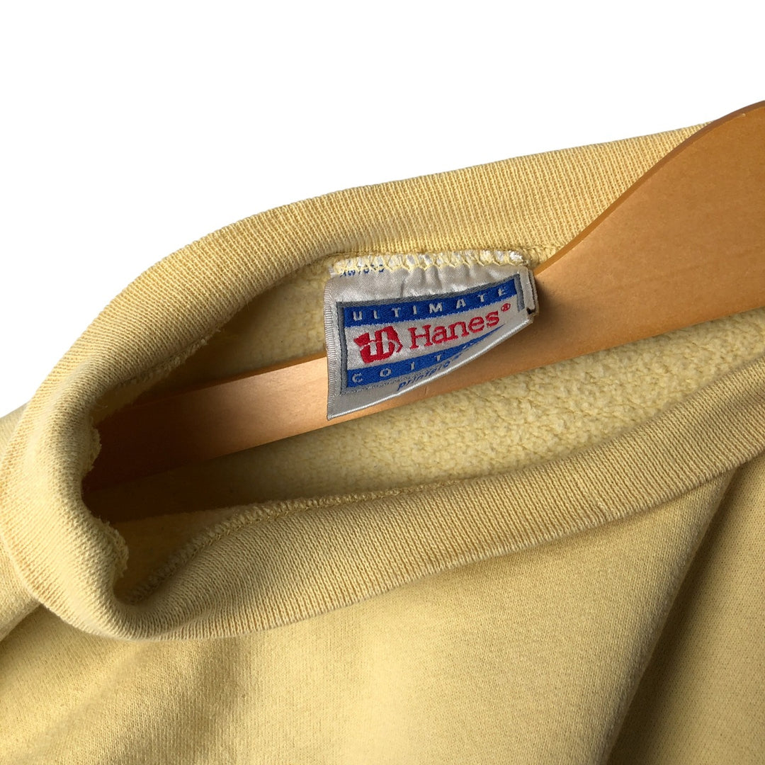 Vintage 90'S Hanes Ultimate Cotton Sweatshirt, Men's Size L cotton lemon yellow Vintage Second Hand