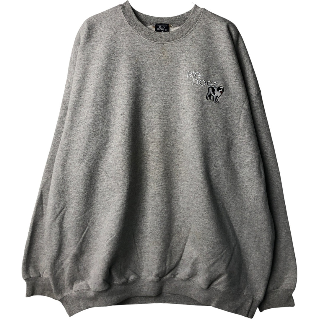 BIG DOGS Dog Print Animal Sweatshirt, Men's XXL cotton gray type Vintage Second Hand