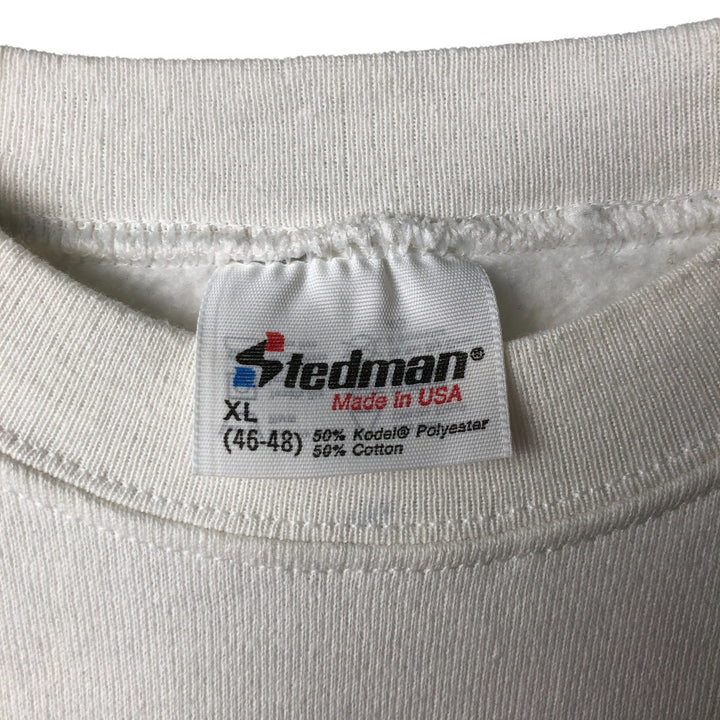 Vintage 90'S Stedman printed sweatshirt, Made in USA, Men's XL polyester white type Vintage Second Hand