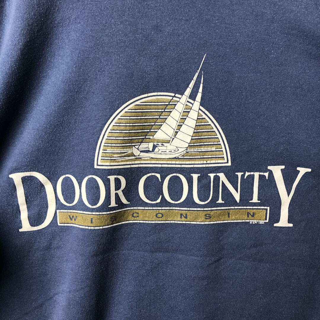 Vintage 90'S EAGLE print sweatshirt, made in the USA, men's size XXL cotton Blue type light blue Vintage Second Hand