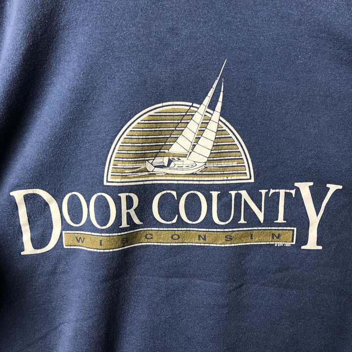 Vintage 90'S EAGLE print sweatshirt, made in the USA, men's size XXL cotton Blue type light blue Vintage Second Hand
