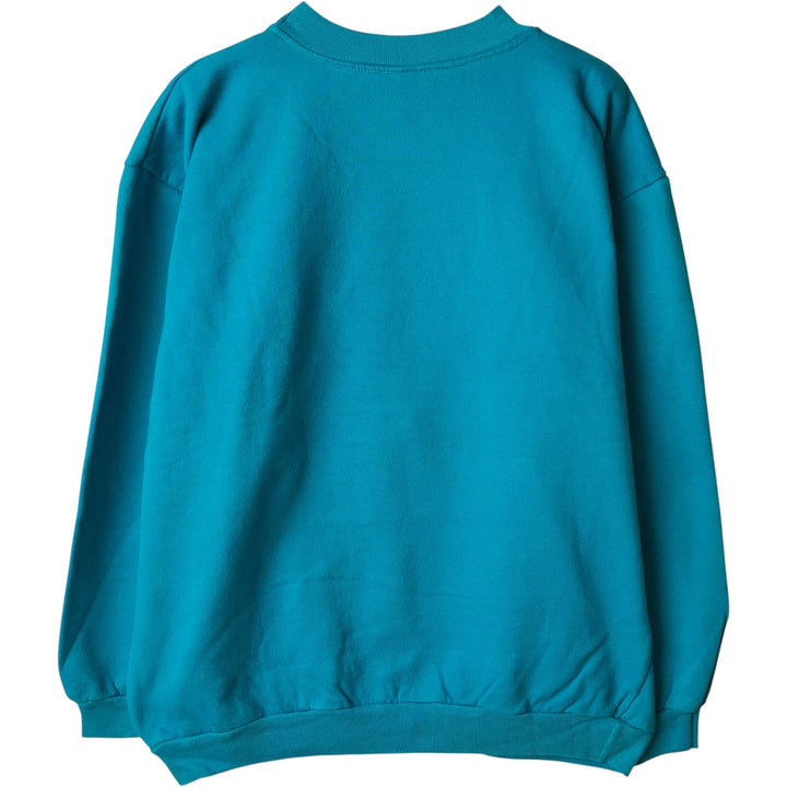 Vintage 90'S Sun Triangle print sweatshirt, made in the USA, size L, men's cotton turquoise blue Vintage Second Hand