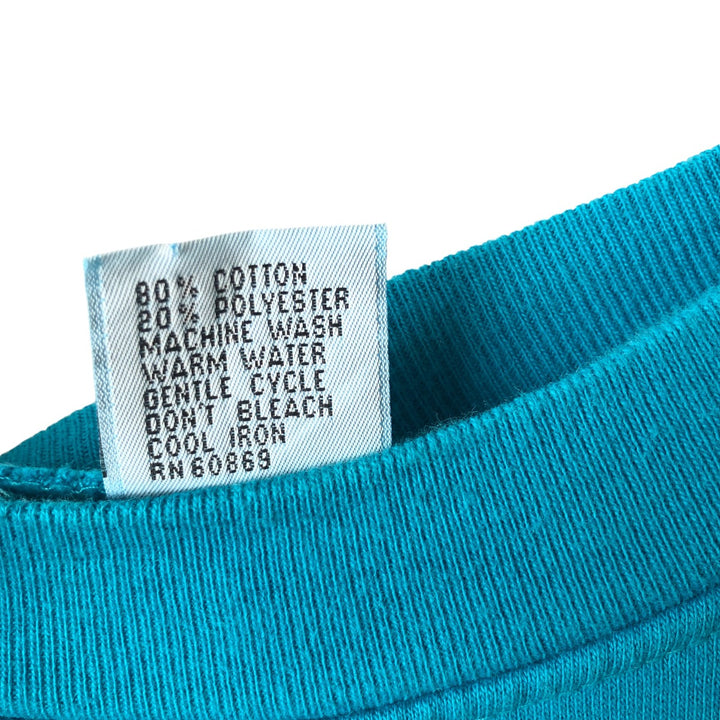 Vintage 90'S Sun Triangle print sweatshirt, made in the USA, size L, men's cotton turquoise blue Vintage Second Hand