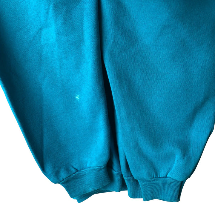 Vintage 90'S Sun Triangle print sweatshirt, made in the USA, size L, men's cotton turquoise blue Vintage Second Hand