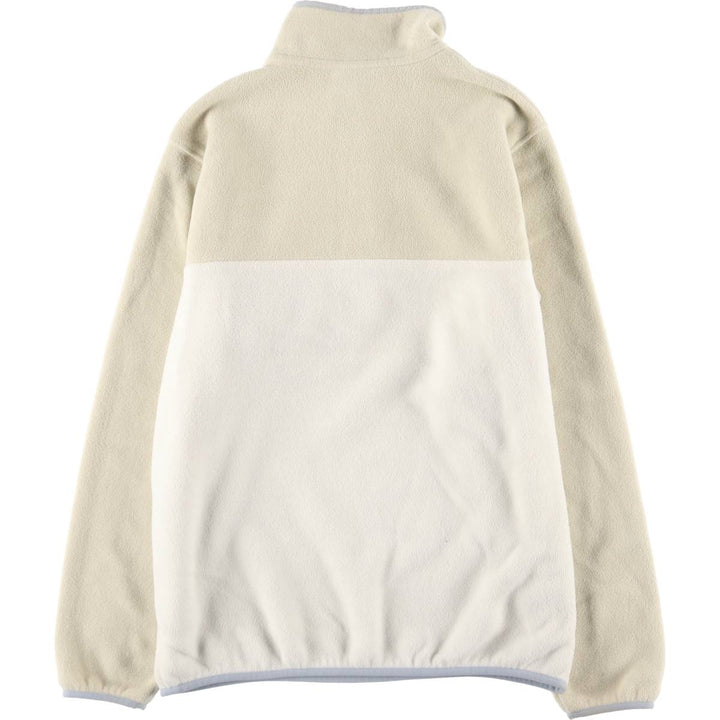 Patagonia Lightweight Synchilla Snap Tee (25455FA15) - Half-Snap Fleece Pullover, Women's Size L polyester white type Vintage Second Hand